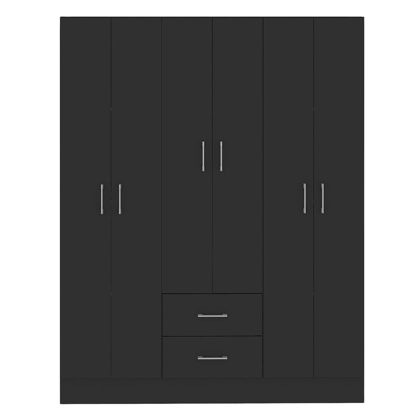 Guarda-Roupa 6 Portas Jamaica 6002 1,34 m Preto - FELLICCI - Imagem 2