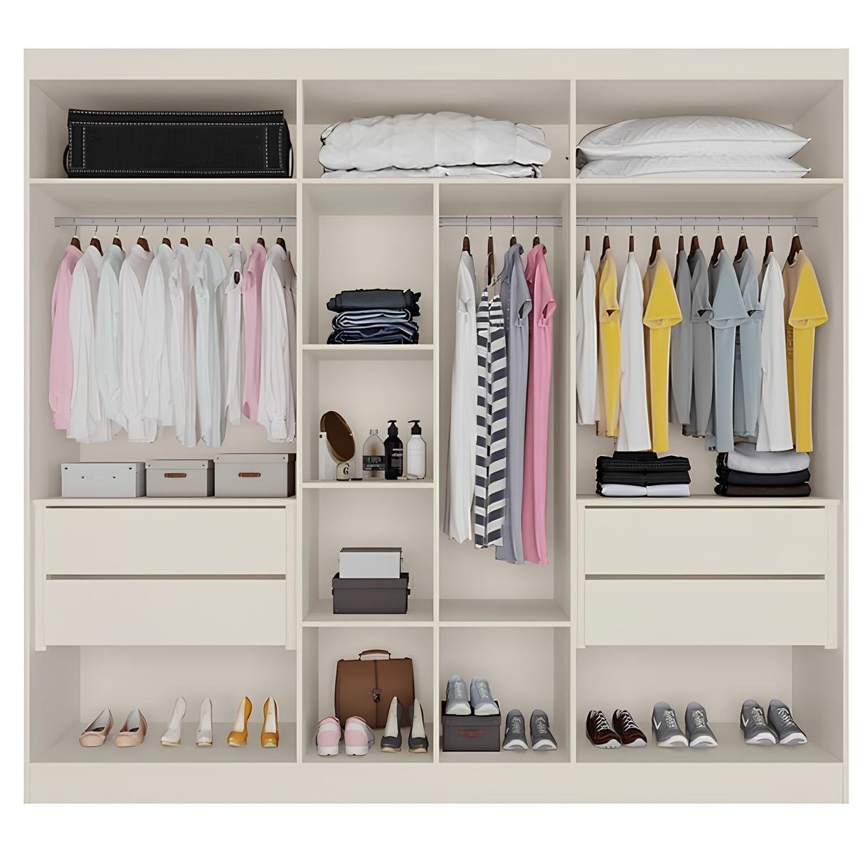Guarda-Roupa 6 Portas Oxford 2,10 m Off White - MOVEIS EUROPA - Imagem 2