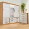 Guarda-Roupa 3 Portas Meridian + Cômoda Ipanema Cinamomo/Off White – D’DORO MÓVEIS