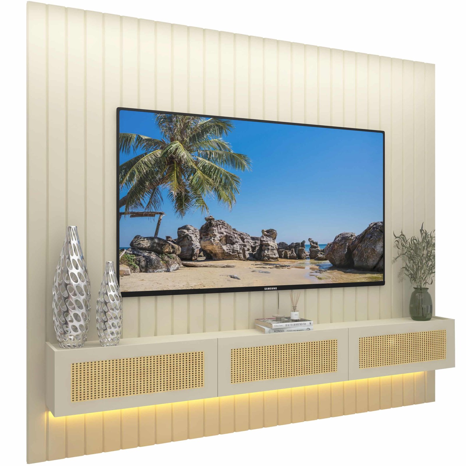 Home Suspenso até 85" Majestade 230 Off White com Nicho Native Off White - GELIUS - Imagem 8