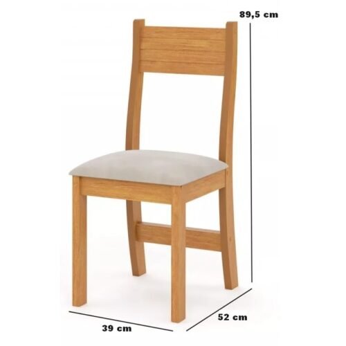 Alternative view of Mesa Tókio/Teka 120 Mel/Blonde/Off White com 4 Cadeiras Brisa Veludo Marfim – VIERO MÓVEIS