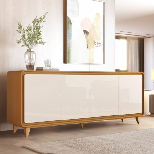 Buffet 4 Portas Liv Cedro/Off White – EDN MÓVEIS