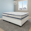 Colchão Casal Blue 32 cm HR33 Molas Ensacadas + Base Simples Corino Branco – PAROPAS + BIOSTAR