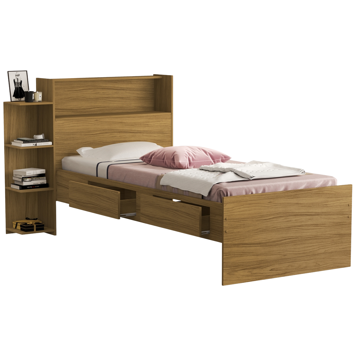 Cama Solteiro Baú Isa Nature - MADEC MÓVEIS - Imagem 2