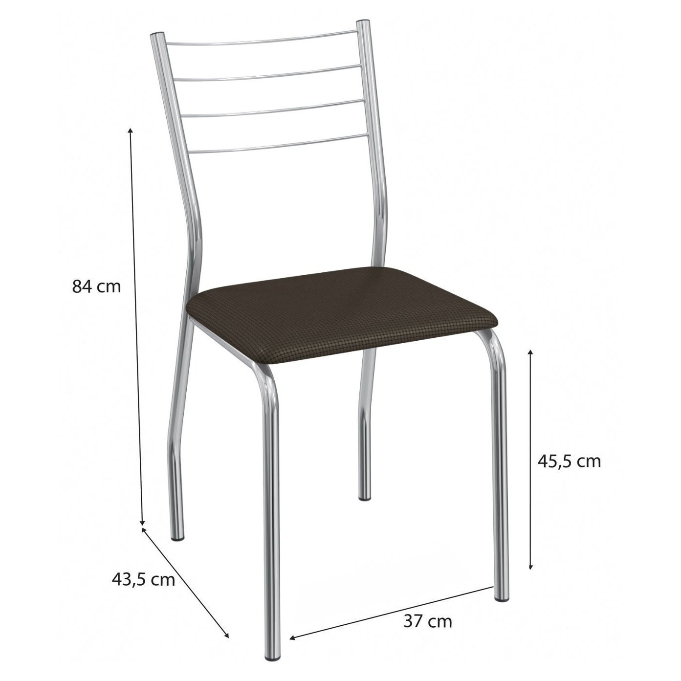 Mesa Creta 0,90 com 4 Cadeiras Malta CMC1078 (M088/F090/4C140) Cromado/Canela - KAPPESBERG - Imagem 3