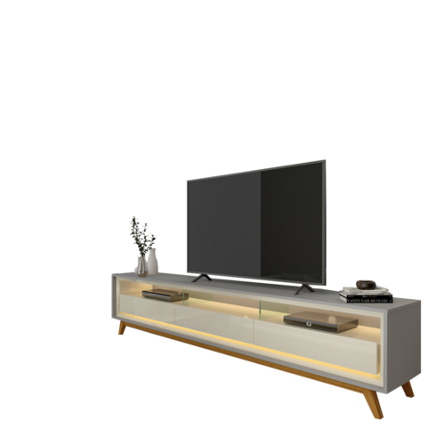 Alternative view of Rack até 75" Requinte 212 Cinza/Off White - GELIUS