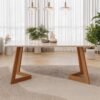Mesa Caju 180 (C/Vidro) Madeira/Off White - CIMOL