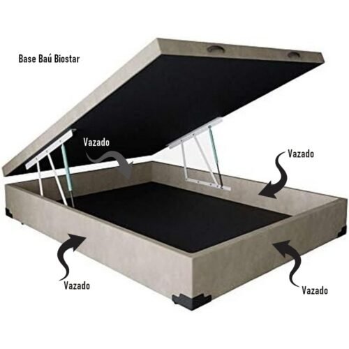 Alternative view of Base Box Solteiro Baú Corino Preto - BIOSTAR