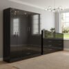 Guarda-Roupa 6 Portas Jamaica 6002  + Cômoda 10 Gavetas Caribe Preto – FELLICCI