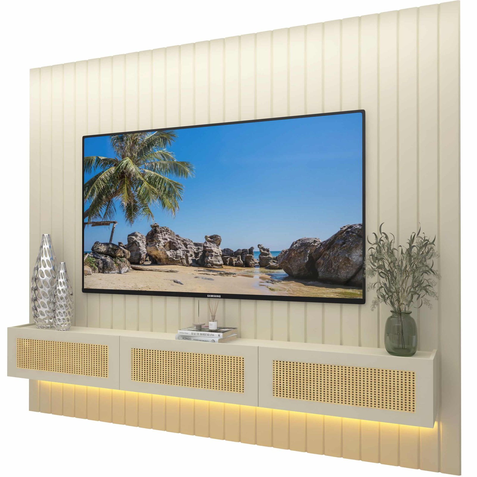 Home Suspenso até 85" Majestade 230 Off White com Nicho Native Off White - GELIUS - Imagem 6