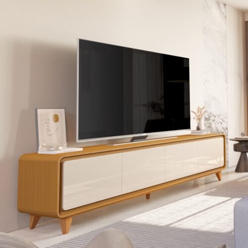 Rack até 75" Liv 2,18 m Cedro/Off White - EDN MÓVEIS
