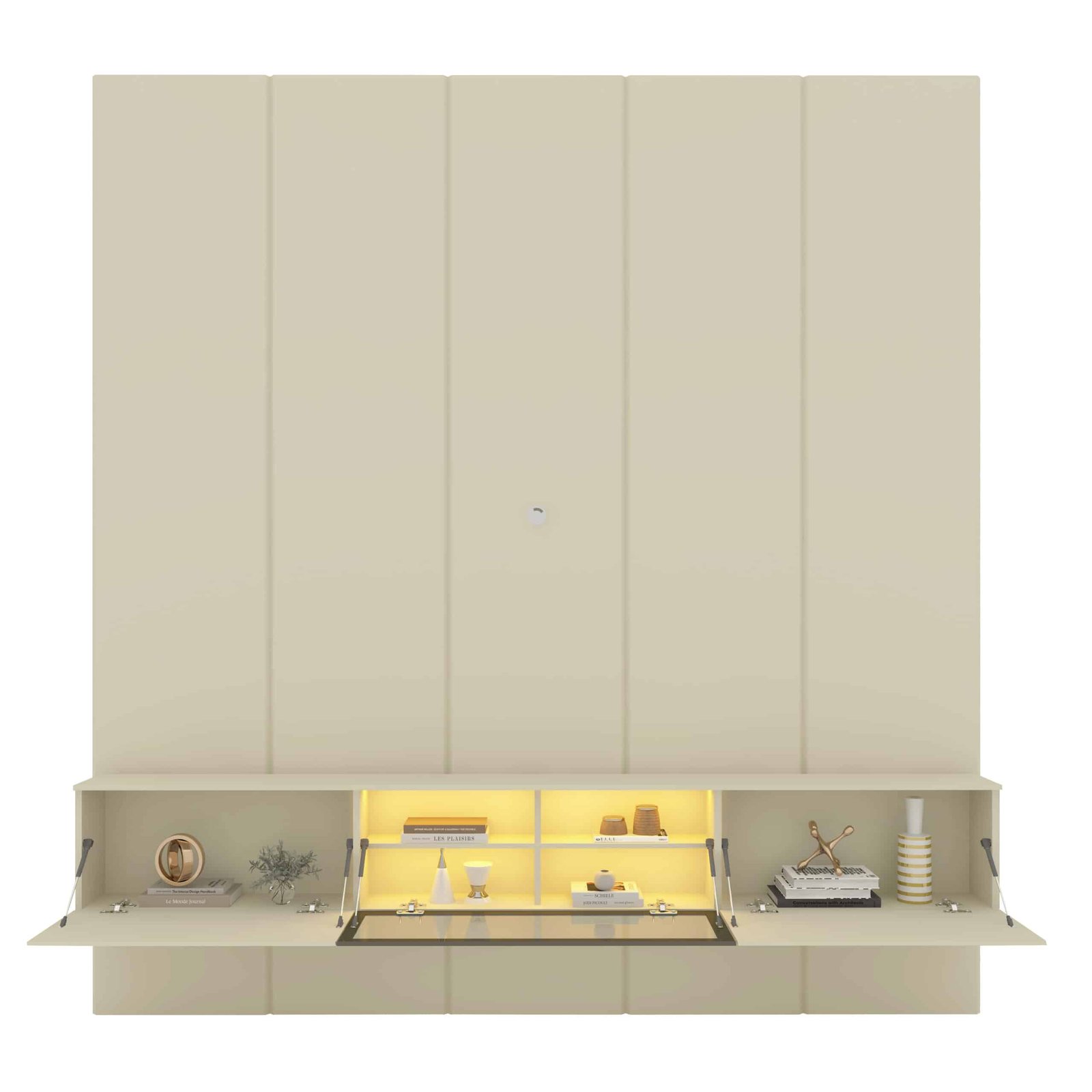 Home Suspenso até 85" Realce 2,225 m Off White com Nicho Luminare Off White - GELIUS - Imagem 5