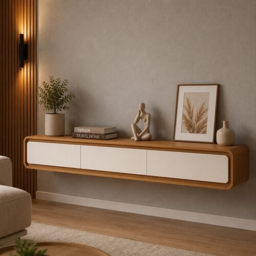 Nicho Suspenso Liv 1,80 m Cedro/Off White - EDN MÓVEIS