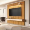 Painel até 75″ Lumi 2,19 m Cedro + Nicho Liv 2,18 m Cedro/Off White – EDN MÓVEIS