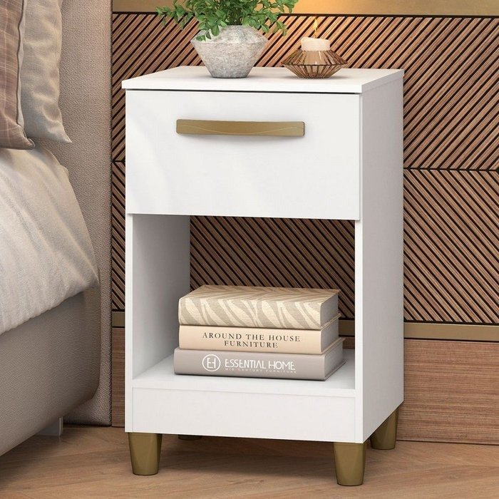 Mesa de Cabeceira Prada MC210 Branco - FELLICCI