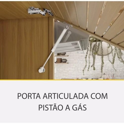 Armário Aéreo 2 Portas com Nicho Princesa Freijó/Off White - NESHER - Imagem 5