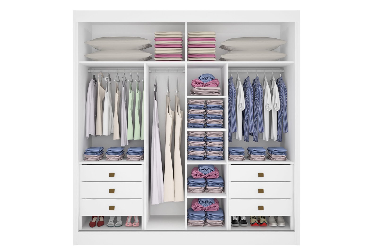 Guarda-Roupa 2 Portas Titanium 2,20 m Branco - D'DORO MÓVEIS - Imagem 4