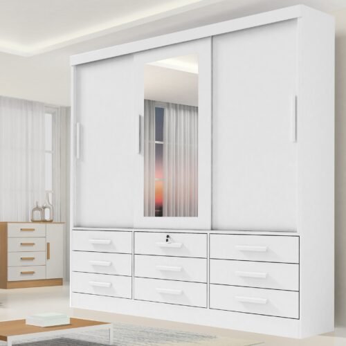 Guarda-Roupa 3 Portas Meridian 2,00 m Branco - D DORO MOVEIS