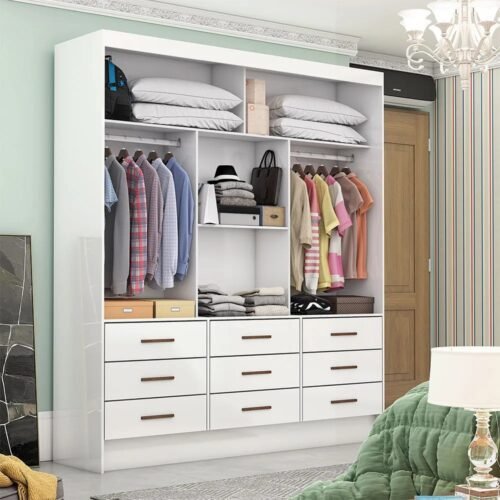 Alternative view of Guarda-Roupa 3 Portas Sevilha (Com espelho) 1,62 m Branco – CARIOCA MOVEIS