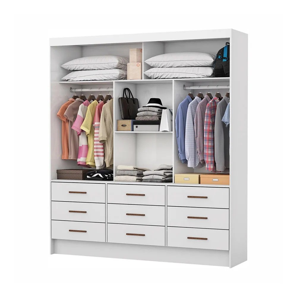 Guarda-Roupa 3 Portas Sevilha (Com espelho) 1,62 m Branco – CARIOCA MOVEIS - Imagem 6