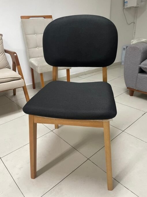 Mesa Sintonia (Tampo Maxi) 170 Amêndoa Clean/Off White com 6 Cadeiras Gaya Linho Preto 09 – LOPAS + J SILVA MÓVEIS - Imagem 2