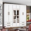 Guarda-Roupa 6 Portas Hércules(Com espelho)1,77 m Branco – CARIOCA MÓVEIS