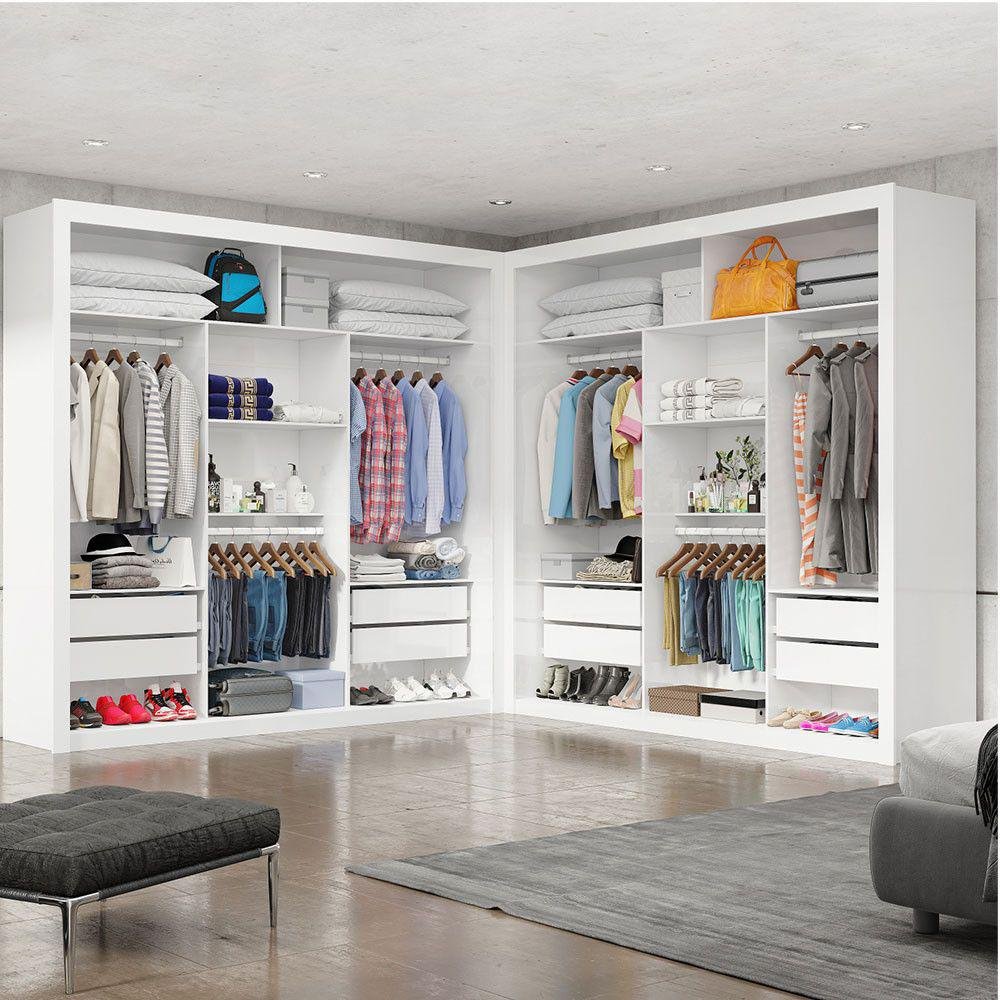 Closet Veneza/Clara/Berlim 1,855 m x 1,855 m Branco – CARIOCA MÓVEIS