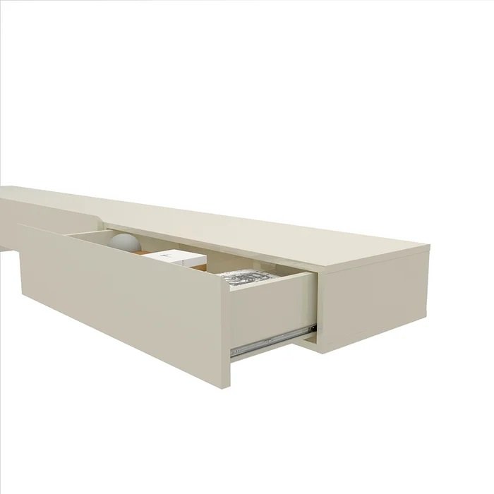 Home até 85″ Nobre Ripado 230(Com Nicho) Cinza/Off White – GELIUS - Imagem 2