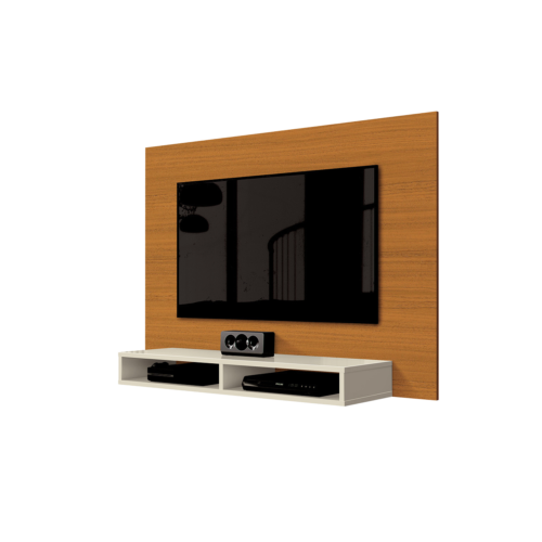 Alternative view of Painel até 43" Fox New Cedro/Off White - EDN MÓVEIS
