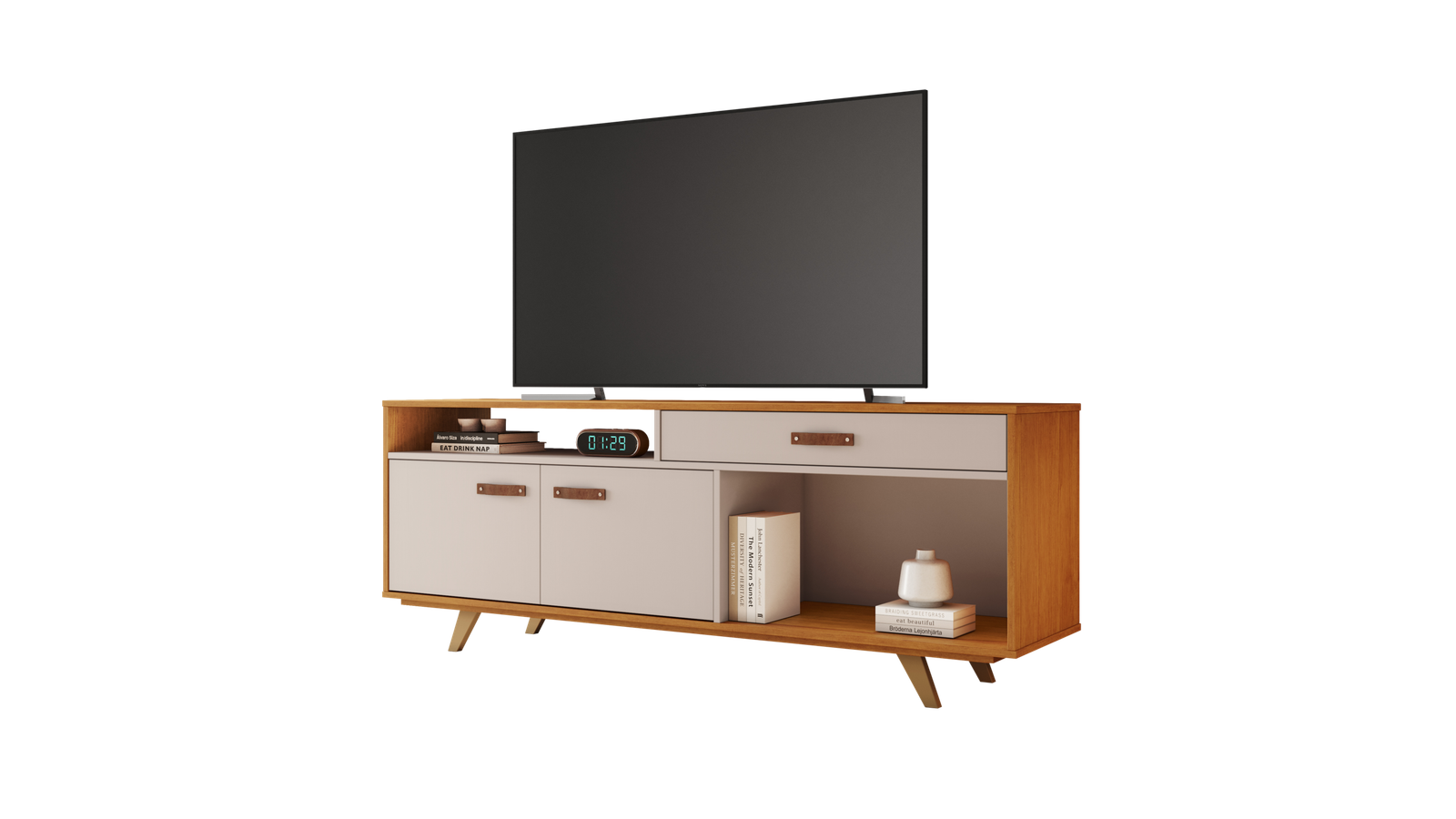 Rack até 65" Ímpar Cinamomo/Off White - JCM MOVELARIA - Imagem 2