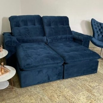 Sofá Retrátil e Reclinável Imperial 2,30 m Azul – IMPÉRIO ESTOFADOS (PROMOÇÃO - LEVE AVARIA)