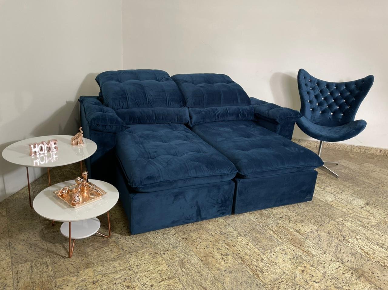 Sofá Retrátil e Reclinável Imperial 2,30 m Azul – IMPÉRIO ESTOFADOS (PROMOÇÃO - LEVE AVARIA) - Imagem 4
