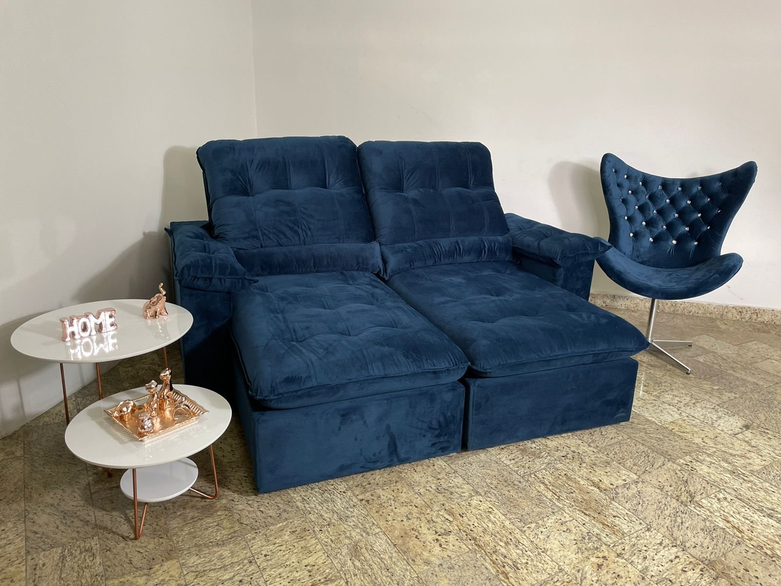 Sofá Retrátil e Reclinável Imperial 2,30 m Azul – IMPÉRIO ESTOFADOS (PROMOÇÃO - LEVE AVARIA) - Imagem 2