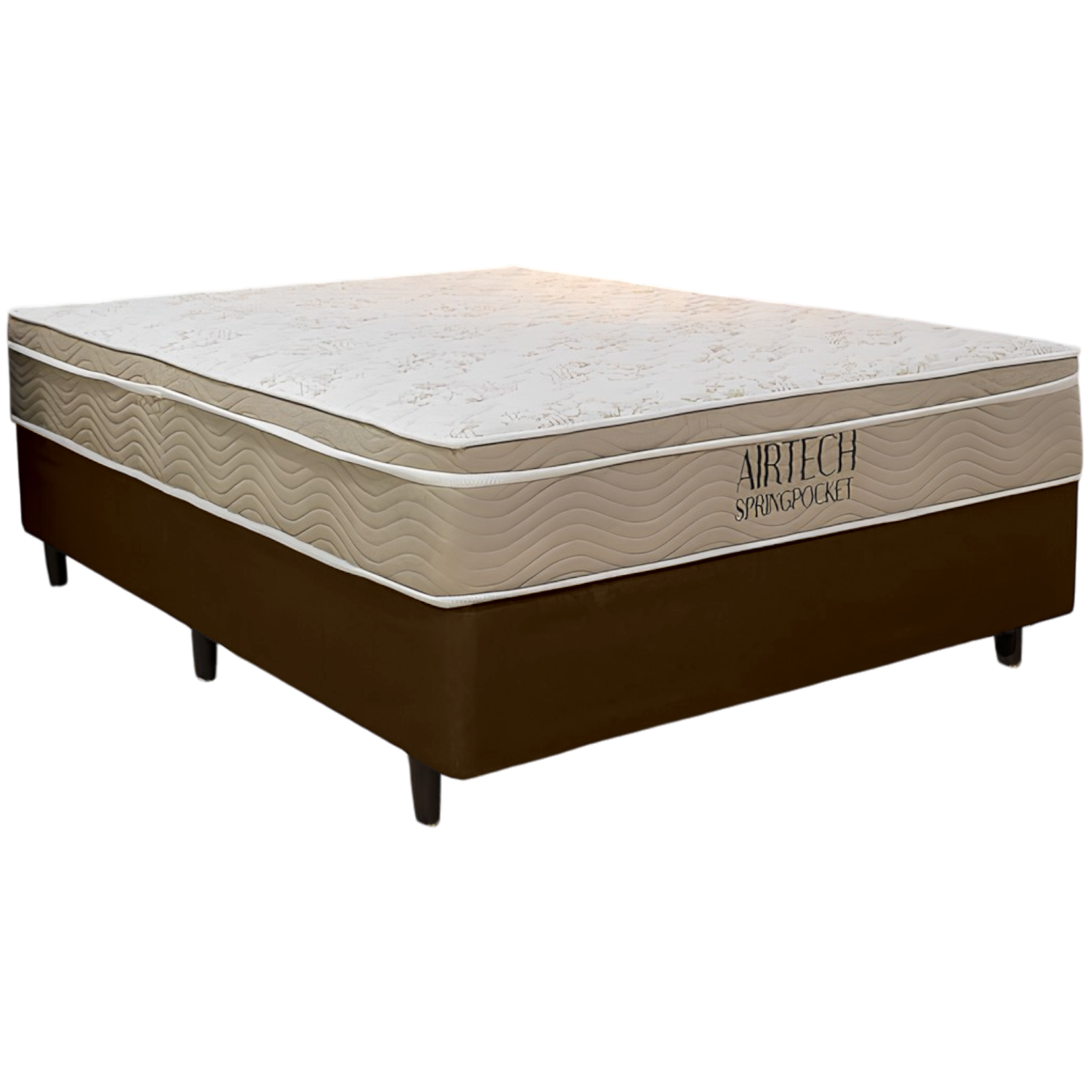 Colchão Casal Airtech Springpocket 25 cm D26 Molas Ensacadas + Base Simples Corino Marrom – ORTOBOM + BIOSTAR - Imagem 2