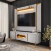 Painel até 75" Maresias + Rack Juquehy Off White/Naturale - BECHARA