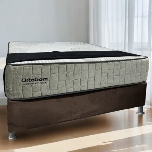 Alternative view of Colchão Casal Exclusive Foam 30 cm HR 33 + Base Simples Corino Marrom – ORTOBOM + BIOSTAR