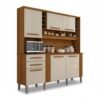 Armário Cozinha Catar Larg. 2.00m Cinamomo/Off 6 Portas 2 Gavetas - Sallêto