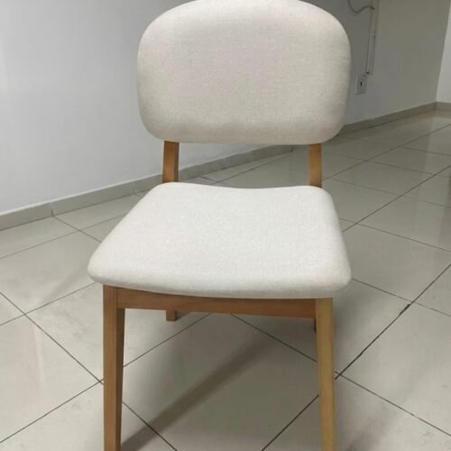 Alternative view of Mesa Berlim 100 Cinamomo/Off White com 4 Cadeiras Gaya Linho Bege 01 – CEL MÓVEIS + J SILVA MÓVEIS