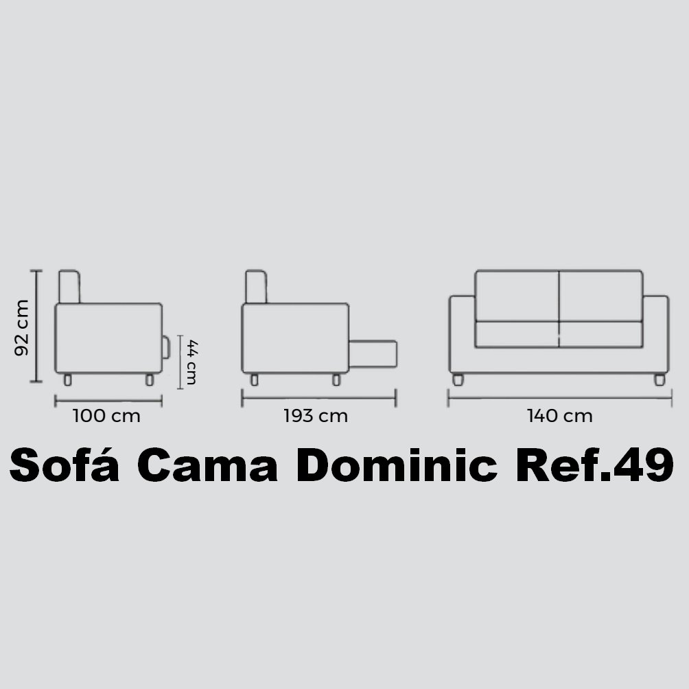 Sofá Cama Dominic Ref.49 1,40 m Linho Cinza 2502-B - LUXURY - Imagem 3