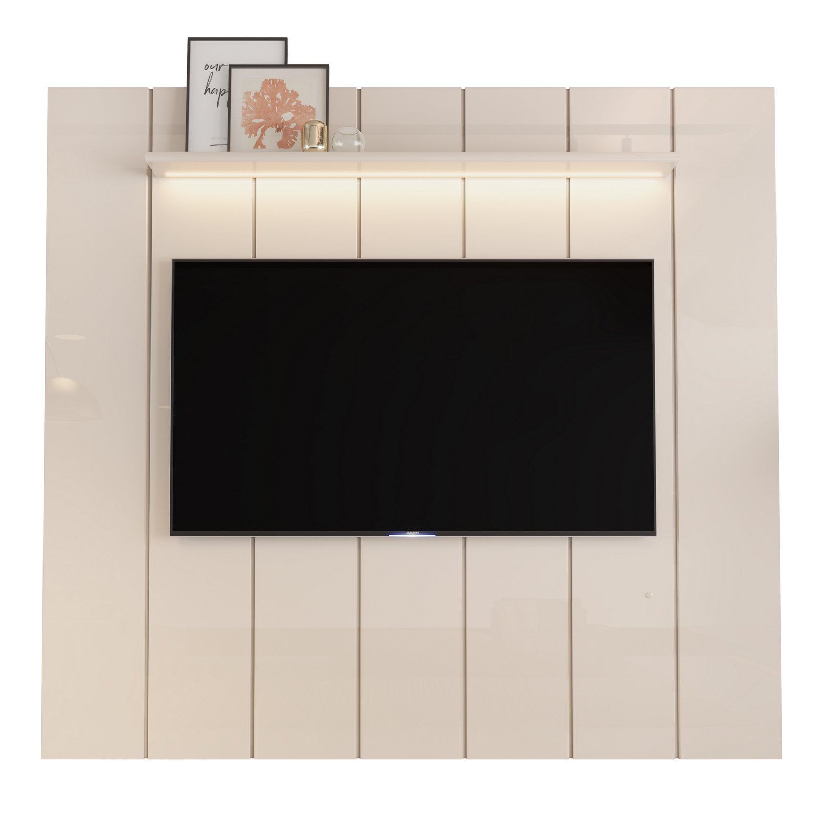 Painel até 75" Lumi 2,19 m Off White - EDN MÓVEIS - Imagem 4