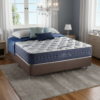 Colchão Casal Blue Sea 31 cm D28 Molas Ensacadas + Base Simples Corino Marrom – ANJOS + BIOSTAR