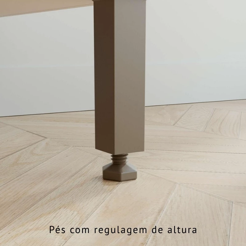 Balcão Flórida cinamomo/Off 3 Portas 2 Gavetas + Aéreo Cozinha Pérola Cinamomo/Off 2 Portas Larg. 1.20m - Sallêto - Imagem 10