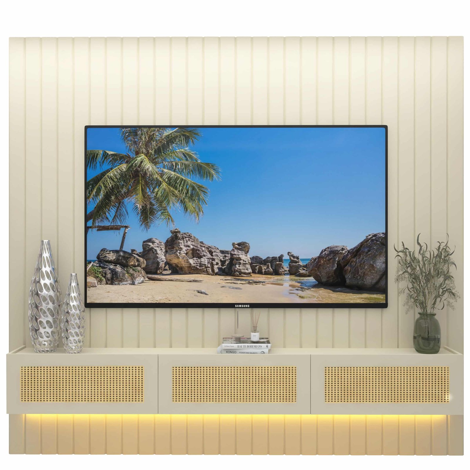 Home Suspenso até 85" Majestade 230 Off White com Nicho Native Off White - GELIUS - Imagem 7