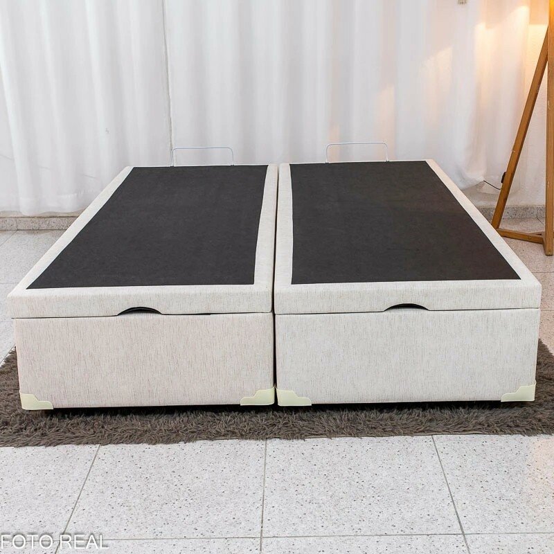 Base Box Baú Casal Bipartido Prime Confort Corino Palha Blindado 138x188x45 - Issacar - Imagem 4