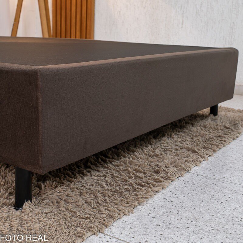 Base Box Casal Sued Marrom 138x188x37 - Ortobel - Imagem 3