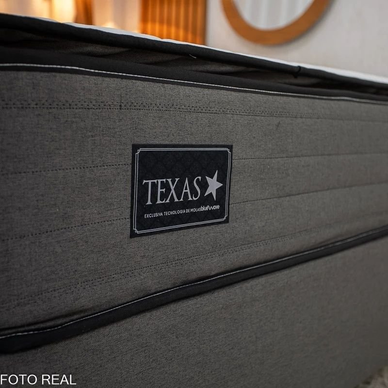 Colchão Casal Texas Molas Ensacadas Gazin + Base Box Casal Universal Linho Grafite Gazin - 138x188x69 | Suporta até 240kg - Imagem 4