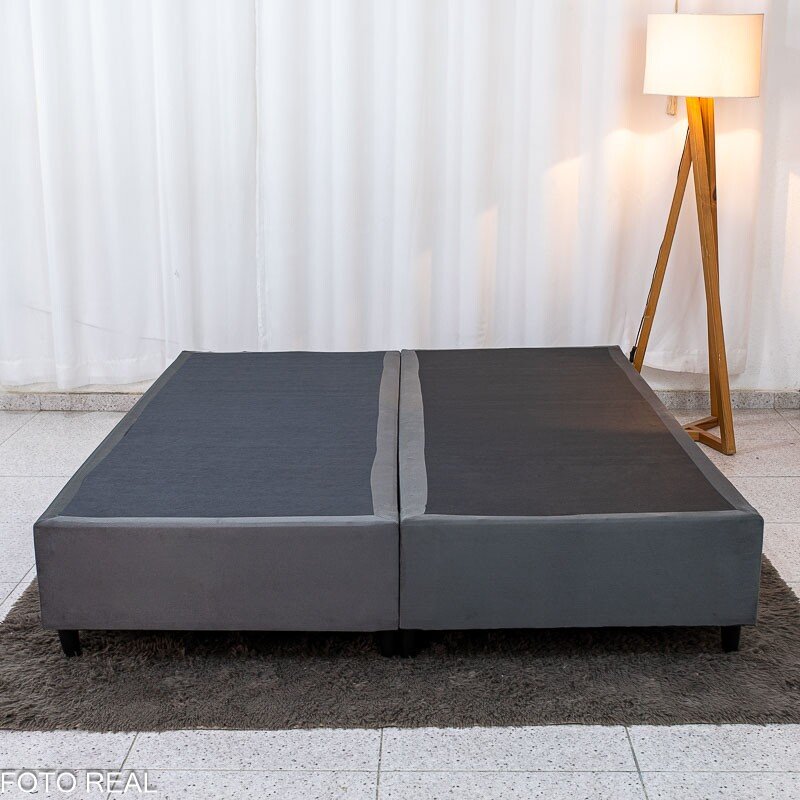 Box Queen Bipartida Sued Cinza 158x198x37 - Ortobel - Imagem 2