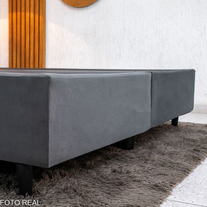Box Queen Bipartida Sued Cinza 158x198x37 - Ortobel - Imagem 3