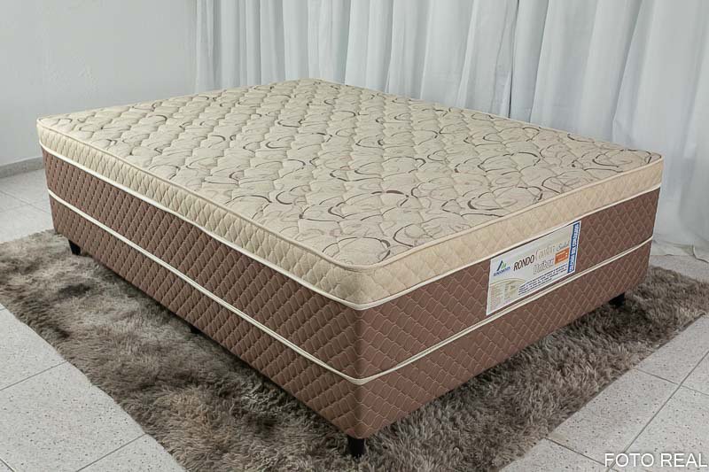 Combo - Guarda-roupa Athenas 3 Portas Nature/Off C/Espelho e Pés Larg. 1.80m Bianchi + Unibox Box Casal Ortopédico D33 Rondoconfort | Suporta até 300kg - Imagem 7