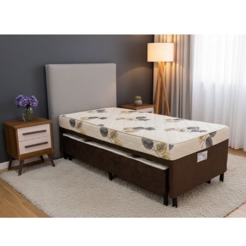 Alternative view of Cama Solteiro Unibox C/ Cama auxiliar Sonho Bom Marrom - Nosso Sonho | Suporta até 120kg